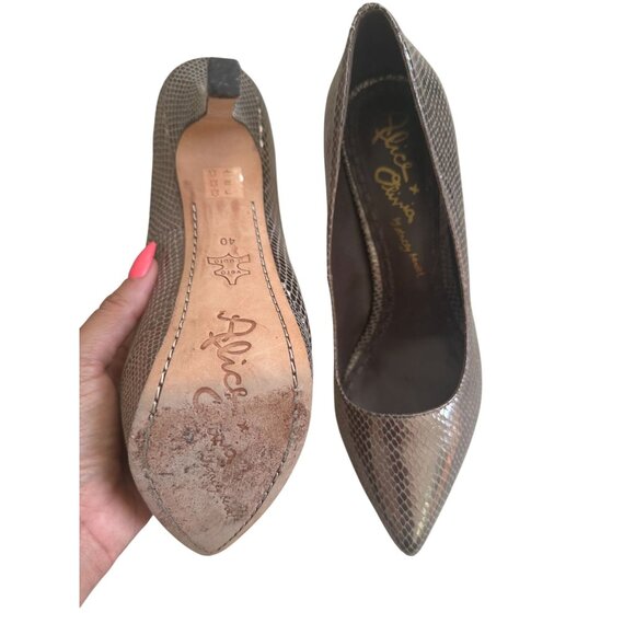 ALICE & OLIVIA Silver Leather Platform Heels Size 10 / 40 - Picture 11 of 14